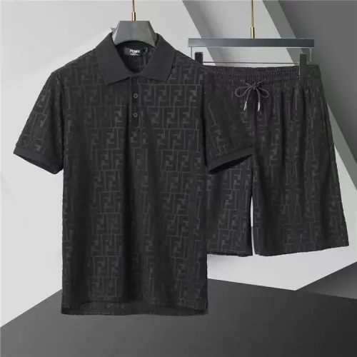 Wholesale Fendi Tracksuits Short Sleeved For Men #1446716 $52.00 USD, Wholesale Quality Replica Fendi Tracksuits