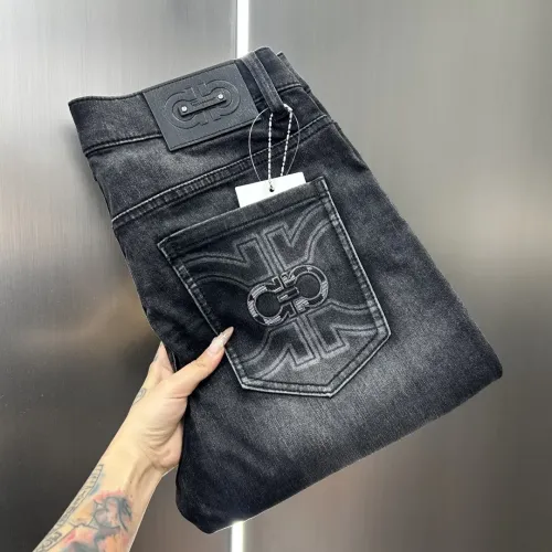 Wholesale Salvatore Ferragamo Jeans For Men #1450420 $82.00 USD, Wholesale Quality Replica Salvatore Ferragamo Jeans