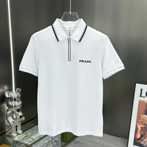 Wholesale Prada T-Shirts Short Sleeved For Men #1450444 $82.00 USD, Wholesale Quality Replica Prada T-Shirts