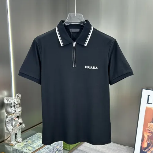 Wholesale Prada T-Shirts Short Sleeved For Men #1450445 $82.00 USD, Wholesale Quality Replica Prada T-Shirts