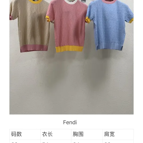 Replica Fendi T-Shirts Short Sleeved For Women #1450594 $80.00 USD for Wholesale