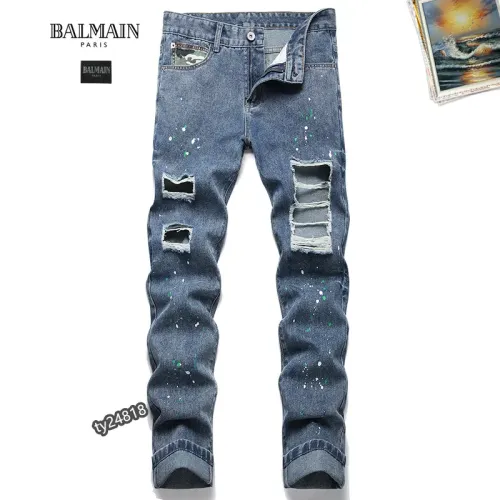 Wholesale Balmain Jeans For Men #1450916 $48.00 USD, Wholesale Quality Replica Balmain Jeans
