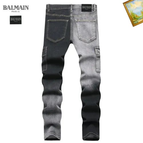Replica Balmain Jeans For Men #1450917 $48.00 USD for Wholesale