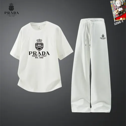 Wholesale Prada Tracksuits Short Sleeved For Men #1450966 $60.00 USD, Wholesale Quality Replica Prada Tracksuits
