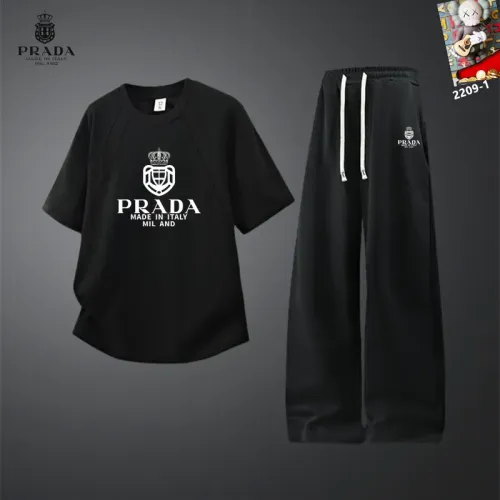 Wholesale Prada Tracksuits Short Sleeved For Men #1450969 $60.00 USD, Wholesale Quality Replica Prada Tracksuits