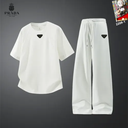Wholesale Prada Tracksuits Short Sleeved For Men #1450989 $60.00 USD, Wholesale Quality Replica Prada Tracksuits