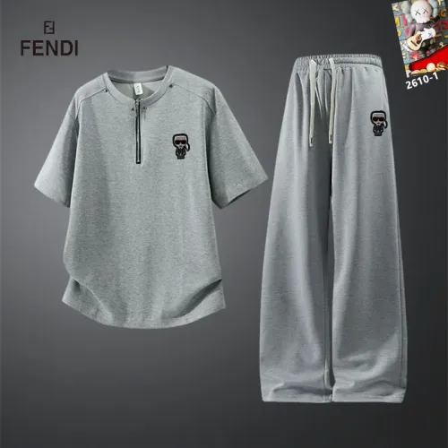 Wholesale Fendi Tracksuits Short Sleeved For Men #1450998 $60.00 USD, Wholesale Quality Replica Fendi Tracksuits