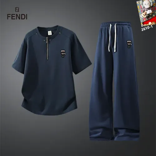 Wholesale Fendi Tracksuits Short Sleeved For Men #1451000 $60.00 USD, Wholesale Quality Replica Fendi Tracksuits