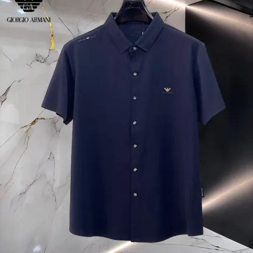 Wholesale Armani Shirts Short Sleeved For Men #1452496 $52.00 USD, Wholesale Quality Replica Armani Shirts