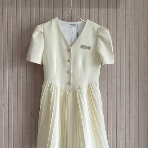 Wholesale MIU MIU Dresses Short Sleeved For Women #1452535 $80.00 USD, Wholesale Quality Replica MIU MIU Dresses