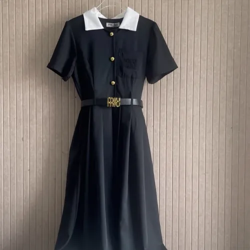 Wholesale MIU MIU Dresses Short Sleeved For Women #1452536 $80.00 USD, Wholesale Quality Replica MIU MIU Dresses