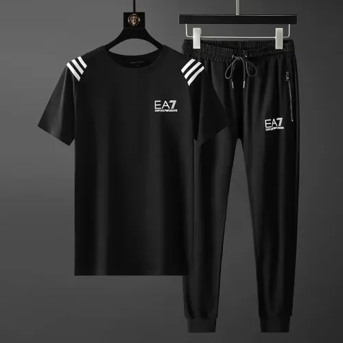 Wholesale Armani Tracksuits Short Sleeved For Men #1452538 $68.00 USD, Wholesale Quality Replica Armani Tracksuits