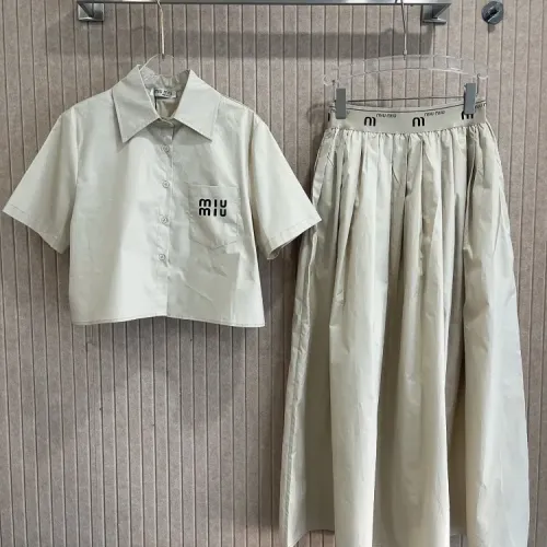 Wholesale MIU MIU Tracksuits Short Sleeved For Women #1452547 $80.00 USD, Wholesale Quality Replica MIU MIU Tracksuits