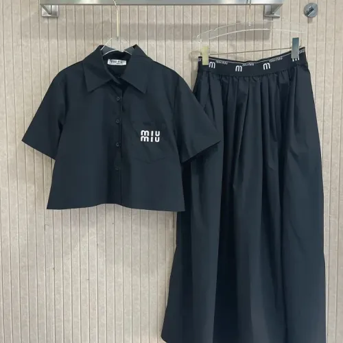 Wholesale MIU MIU Tracksuits Short Sleeved For Women #1452548 $80.00 USD, Wholesale Quality Replica MIU MIU Tracksuits