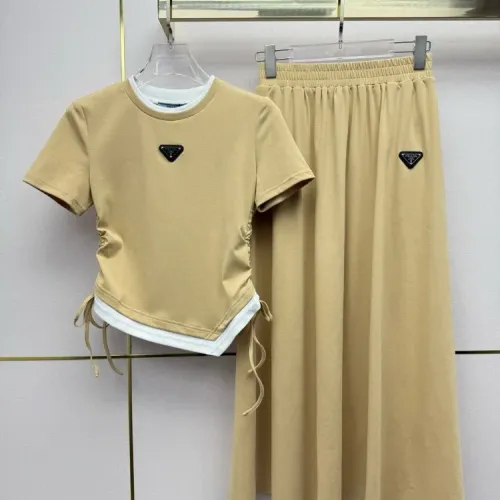 Wholesale Prada Tracksuits Short Sleeved For Women #1452568 $72.00 USD, Wholesale Quality Replica Prada Tracksuits