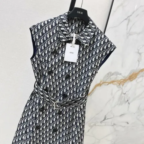 Replica Christian Dior Dresses Sleeveless For Women #1452577 $96.00 USD for Wholesale