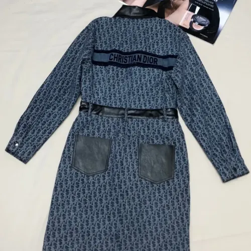 Replica Christian Dior Dresses Long Sleeved For Women #1452578 $82.00 USD for Wholesale