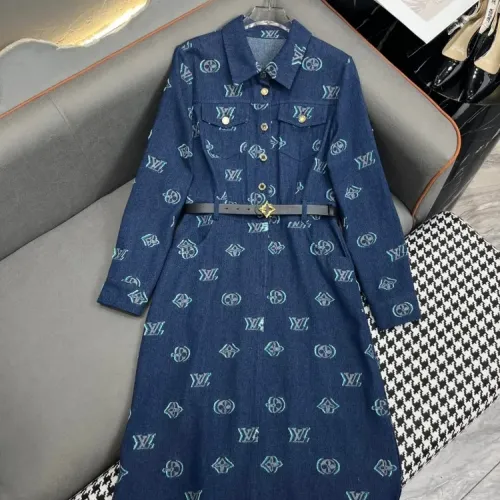 Wholesale Louis Vuitton LV Dresses Long Sleeved For Women #1452727 $88.00 USD, Wholesale Quality Replica Louis Vuitton LV Dresses