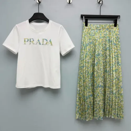 Wholesale Prada Tracksuits Short Sleeved For Women #1452766 $130.00 USD, Wholesale Quality Replica Prada Tracksuits