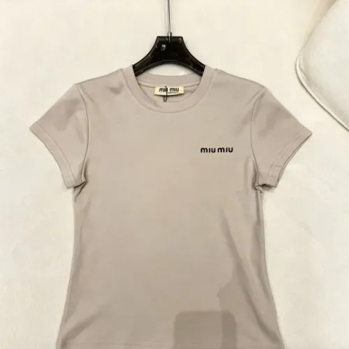 Wholesale MIU MIU T-Shirts Short Sleeved For Women #1452818 $60.00 USD, Wholesale Quality Replica MIU MIU T-Shirts