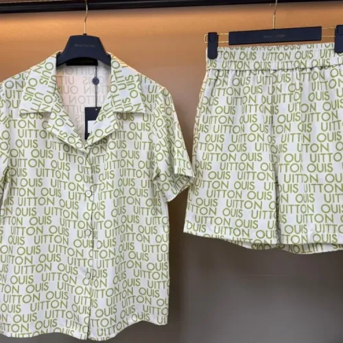Wholesale Louis Vuitton LV Pajamas Short Sleeved For Women #1453152 $76.00 USD, Wholesale Quality Replica Louis Vuitton LV Tracksuits