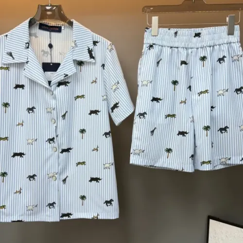 Wholesale Louis Vuitton LV Pajamas Short Sleeved For Women #1453155 $76.00 USD, Wholesale Quality Replica Louis Vuitton LV Tracksuits
