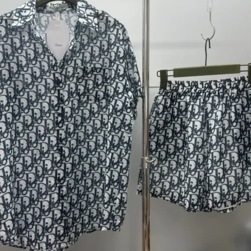 Replica Christian Dior Pajamas Short Sleeved For Women #1453191 $76.00 USD for Wholesale