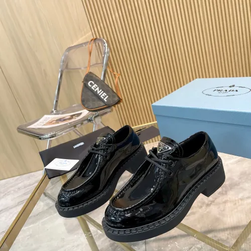 Wholesale Prada Leather Shoes For Women #1453192 $96.00 USD, Wholesale Quality Replica Prada Leather Shoes