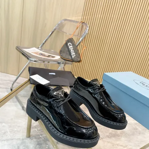 Replica Prada Leather Shoes For Women #1453192 $96.00 USD for Wholesale