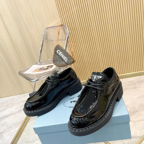 Replica Prada Leather Shoes For Women #1453192 $96.00 USD for Wholesale