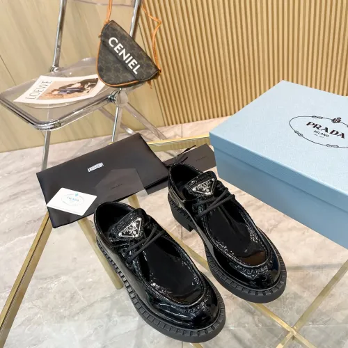 Replica Prada Leather Shoes For Women #1453192 $96.00 USD for Wholesale