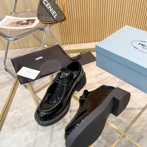 Replica Prada Leather Shoes For Women #1453192 $96.00 USD for Wholesale