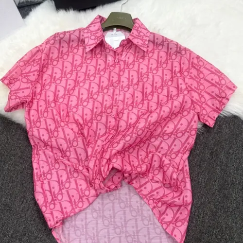 Replica Christian Dior Pajamas Short Sleeved For Women #1453193 $76.00 USD for Wholesale