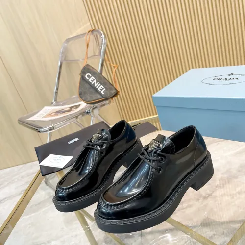 Wholesale Prada Leather Shoes For Women #1453194 $96.00 USD, Wholesale Quality Replica Prada Leather Shoes