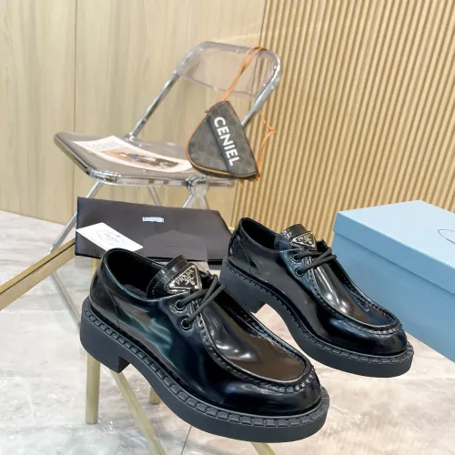 Replica Prada Leather Shoes For Women #1453194 $96.00 USD for Wholesale