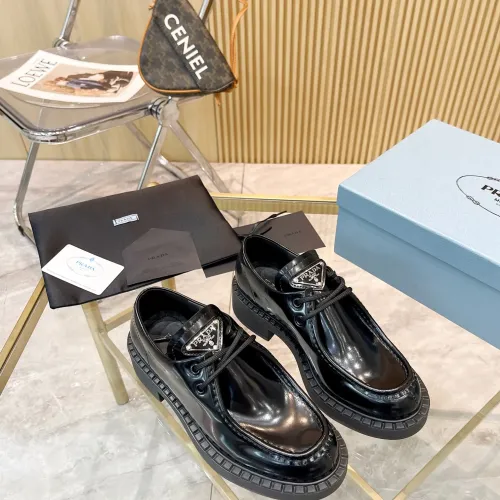 Replica Prada Leather Shoes For Women #1453194 $96.00 USD for Wholesale
