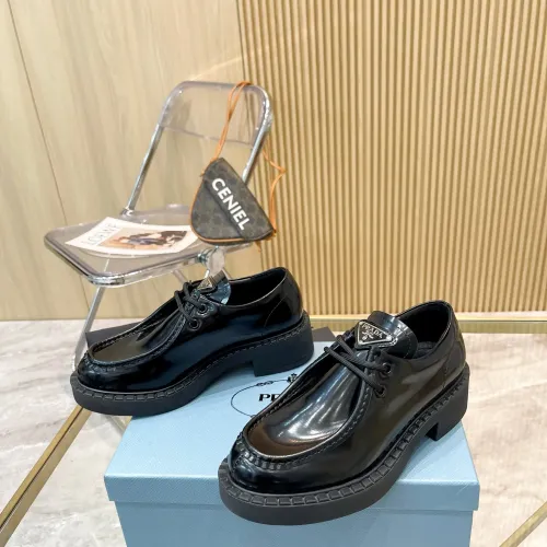 Replica Prada Leather Shoes For Women #1453194 $96.00 USD for Wholesale
