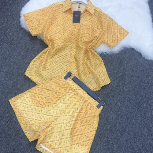 Replica Fendi Pajamas Short Sleeved For Women #1453195 $76.00 USD for Wholesale