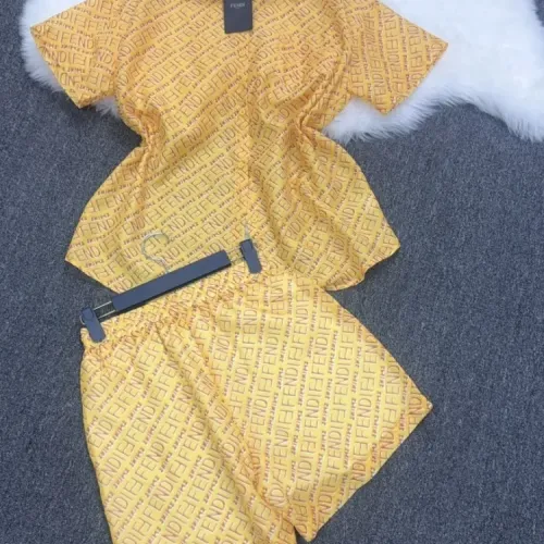 Replica Fendi Pajamas Short Sleeved For Women #1453195 $76.00 USD for Wholesale