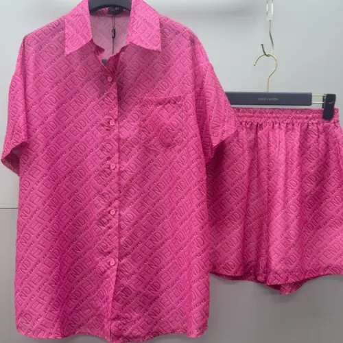 Wholesale Fendi Pajamas Short Sleeved For Women #1453196 $76.00 USD, Wholesale Quality Replica Fendi Tracksuits
