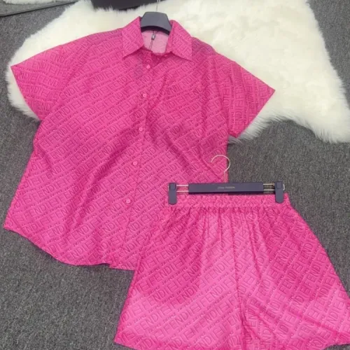 Replica Fendi Pajamas Short Sleeved For Women #1453196 $76.00 USD for Wholesale