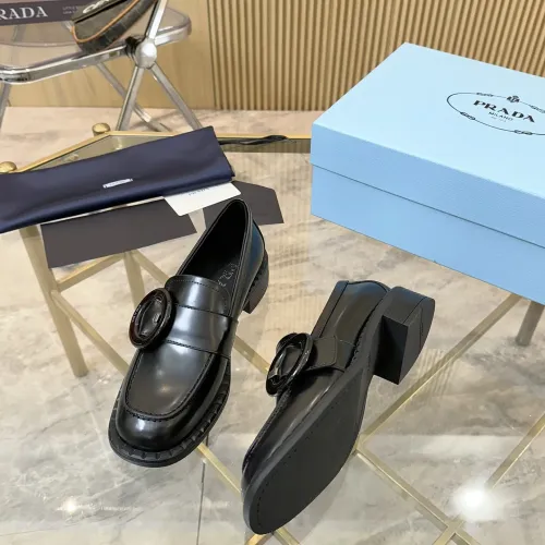 Replica Prada Leather Shoes For Women #1453198 $100.00 USD for Wholesale