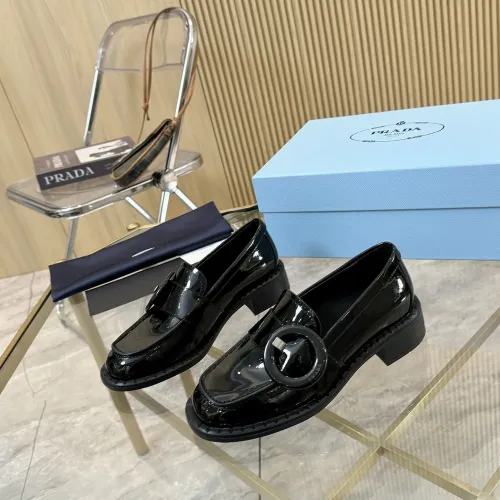 Wholesale Prada Leather Shoes For Women #1453199 $100.00 USD, Wholesale Quality Replica Prada Leather Shoes