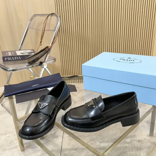 Wholesale Prada Leather Shoes For Women #1453200 $100.00 USD, Wholesale Quality Replica Prada Leather Shoes