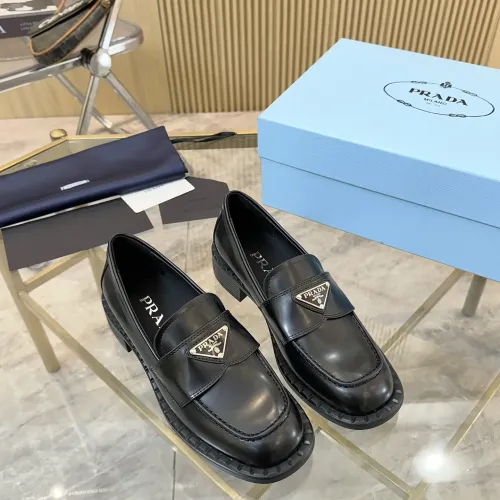 Replica Prada Leather Shoes For Women #1453200 $100.00 USD for Wholesale