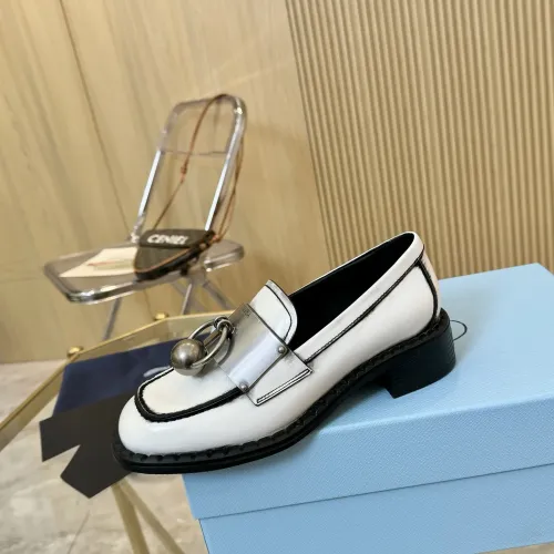 Replica Prada Leather Shoes For Women #1453202 $105.00 USD for Wholesale