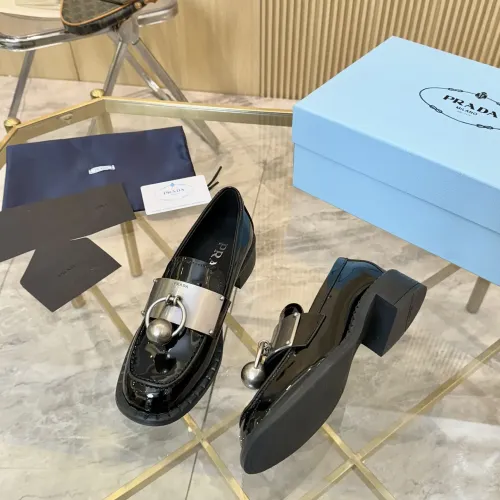 Replica Prada Leather Shoes For Women #1453204 $105.00 USD for Wholesale