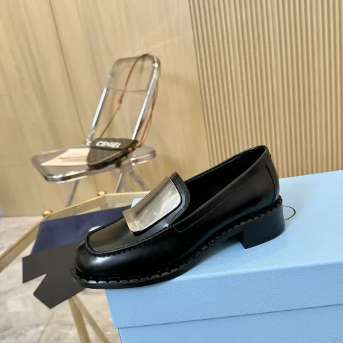 Replica Prada Leather Shoes For Women #1453210 $105.00 USD for Wholesale