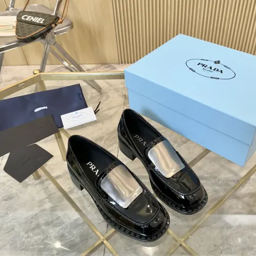 Replica Prada Leather Shoes For Women #1453211 $105.00 USD for Wholesale