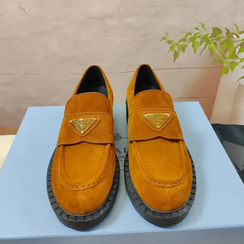 Replica Prada Leather Shoes For Women #1453216 $98.00 USD for Wholesale